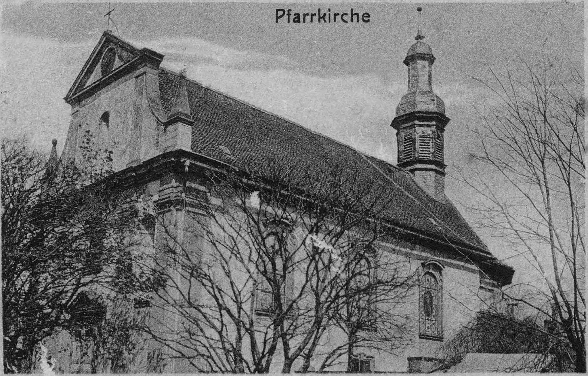 Postkarte Pfarrkirche 1916